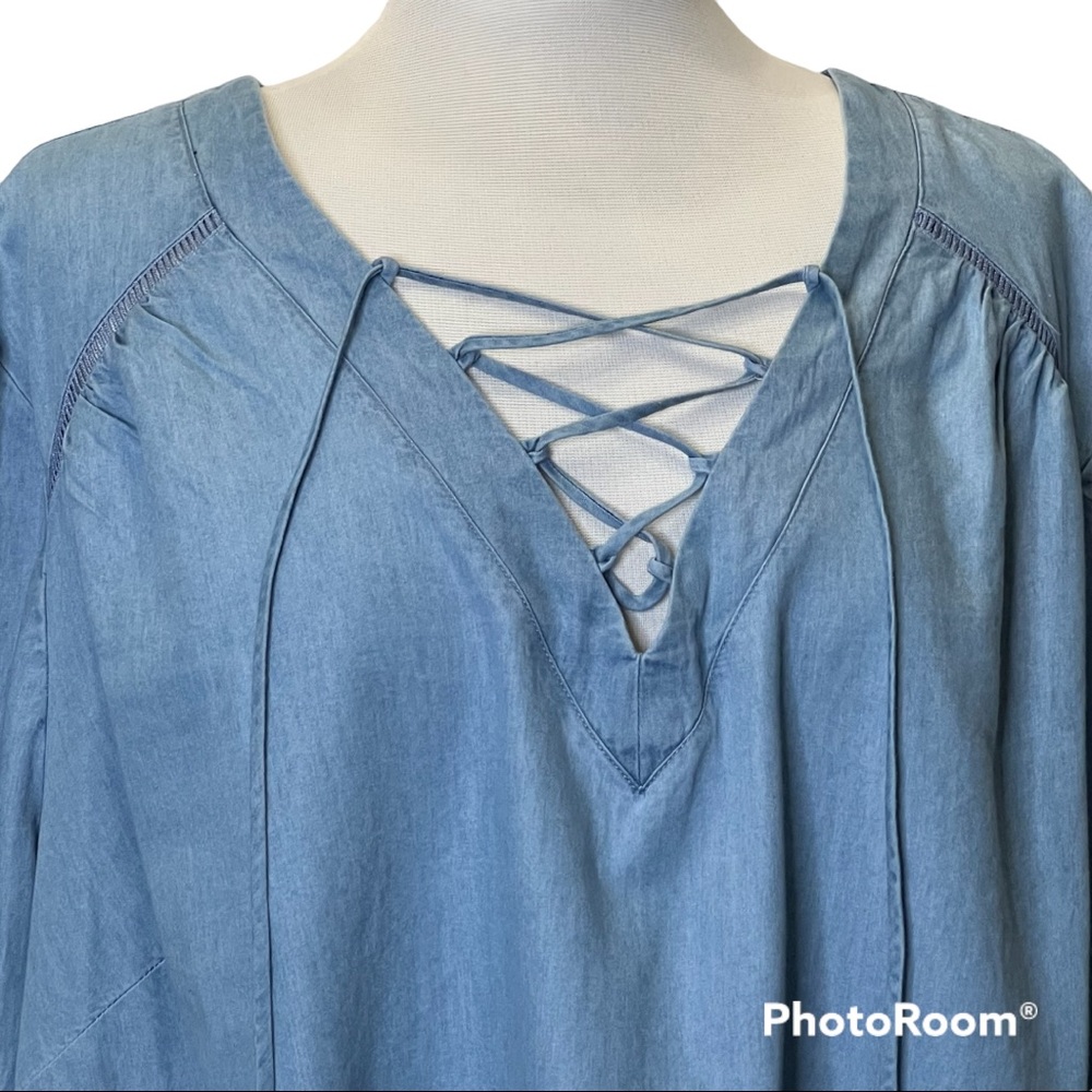 Lane Bryant Chambray Long Sleeve - Picture 3 of 5
